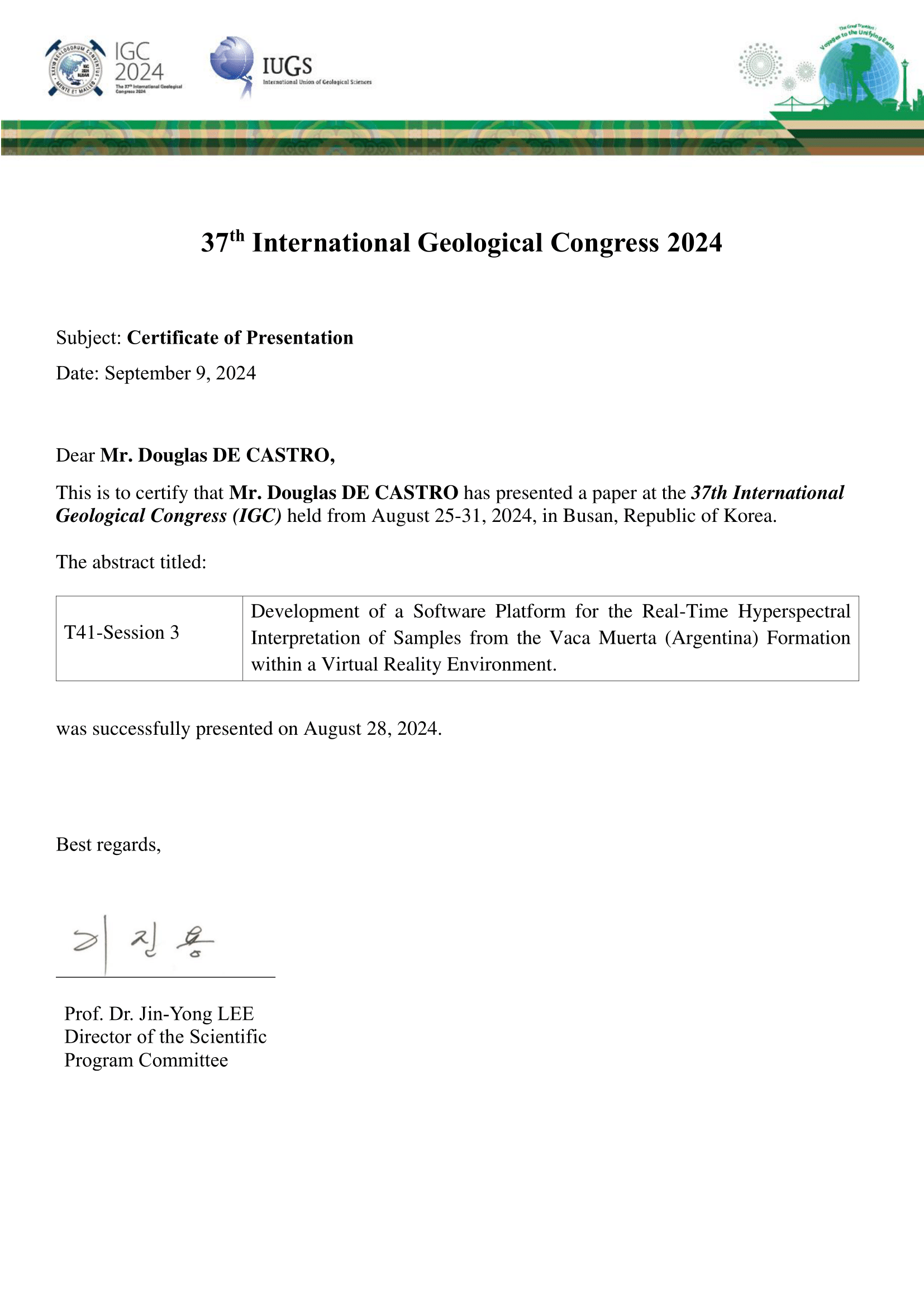 [IGC 2024] Certificate of Presentation_Douglas DE CASTRO-1